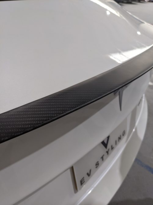 Matte Tesla model 3 carbon fibre rear spoiler